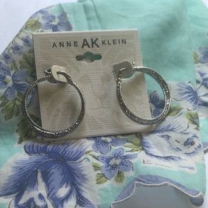 Anne Klein silver hoop earrings